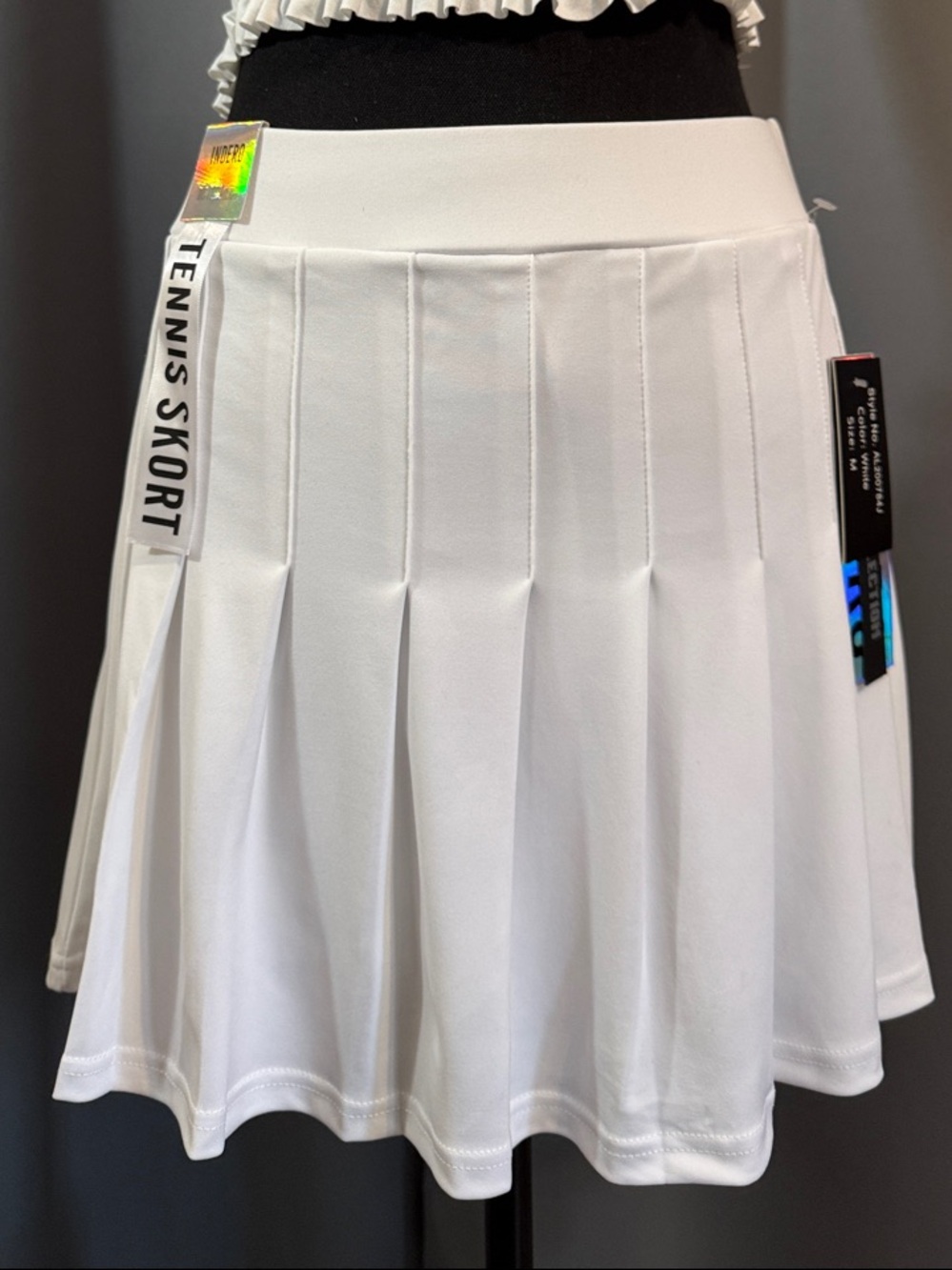 White Tennis Skort - Athletic Pleated Women's Skirt
